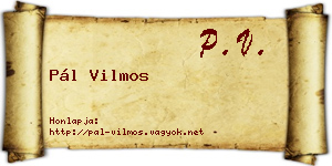 Pál Vilmos névjegykártya